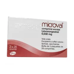 Микровал (полный аналог Микролют) Франция 0,030мг таб. №84 (28*3) курс 3 месяца! фото